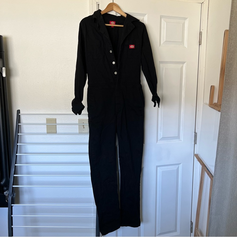 Dickies Button Front Black Coveralls size S